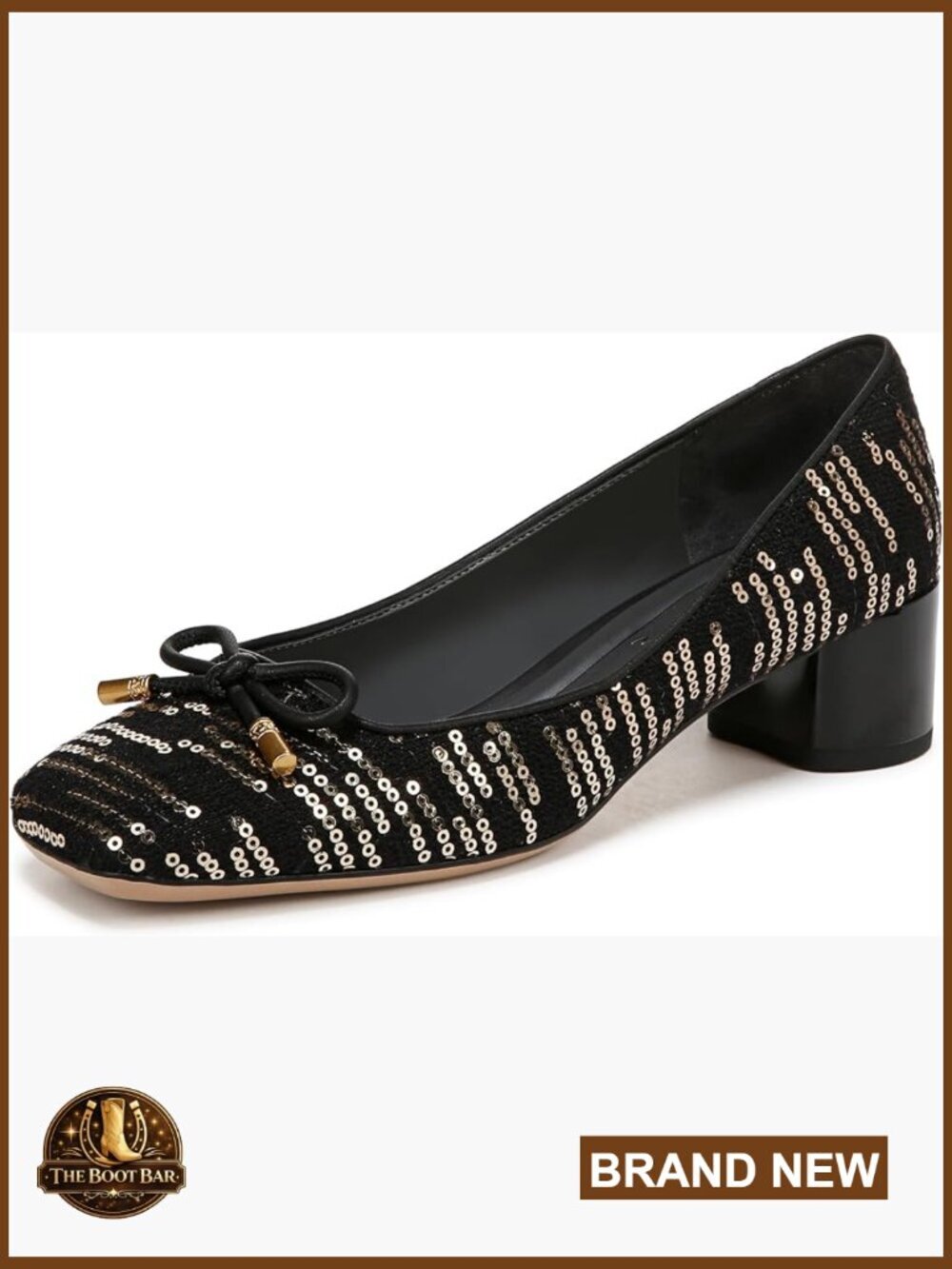 Square Toe Block Heel Pumps with Bow Cushioned Insole Dressy
